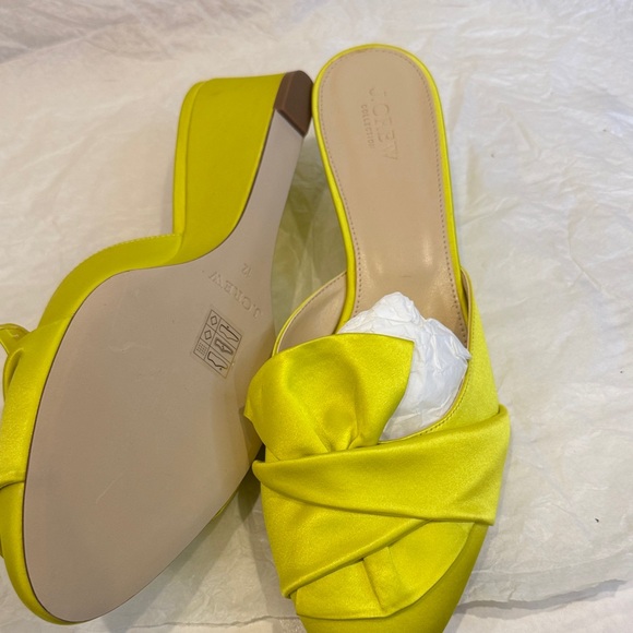 J.Crew Collection Elegant Yellow Satin Mules; NWB - Picture 7 of 7